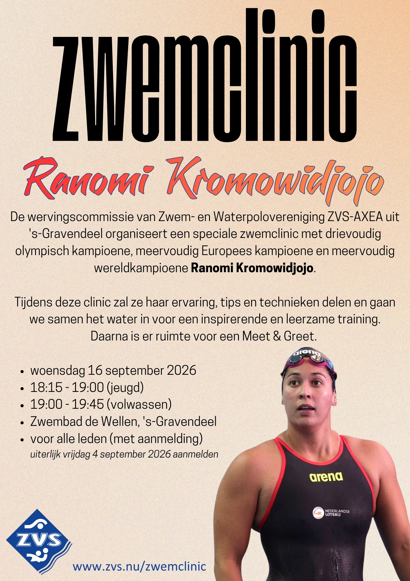 Zwemclinic met Ranomi Kromowidjojo 16 september 2026