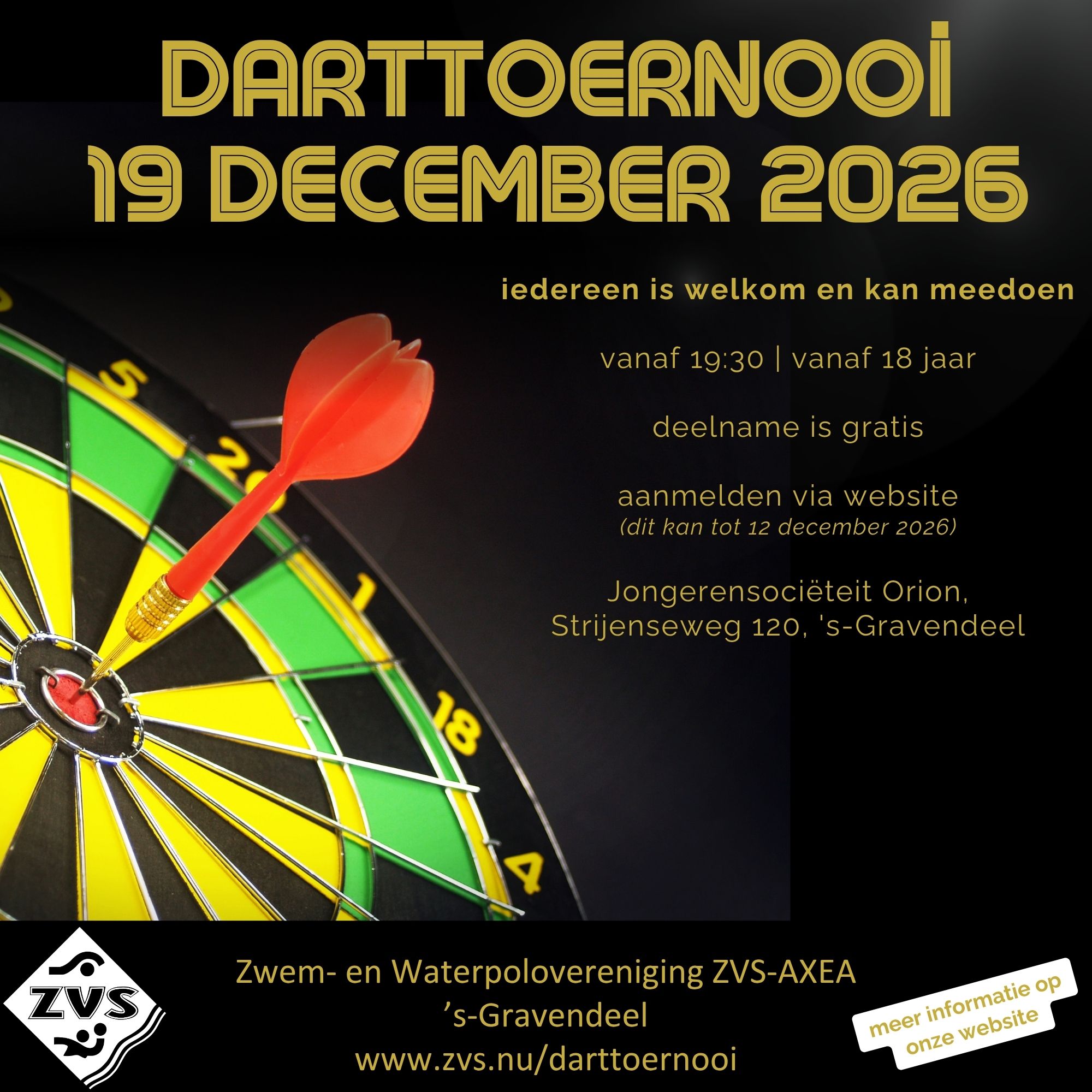 Darttoernooi 19 december 2026