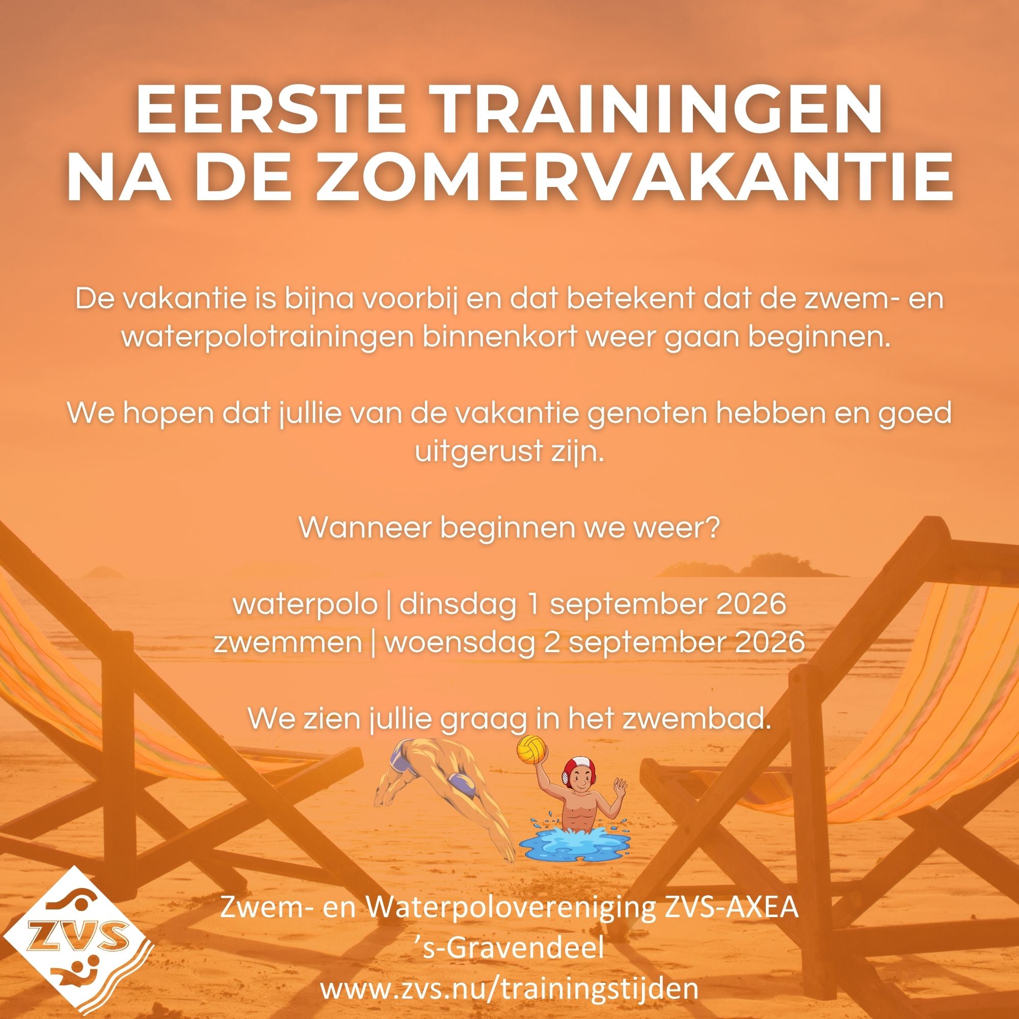 Eerste trainingen na zomervakantie 2026