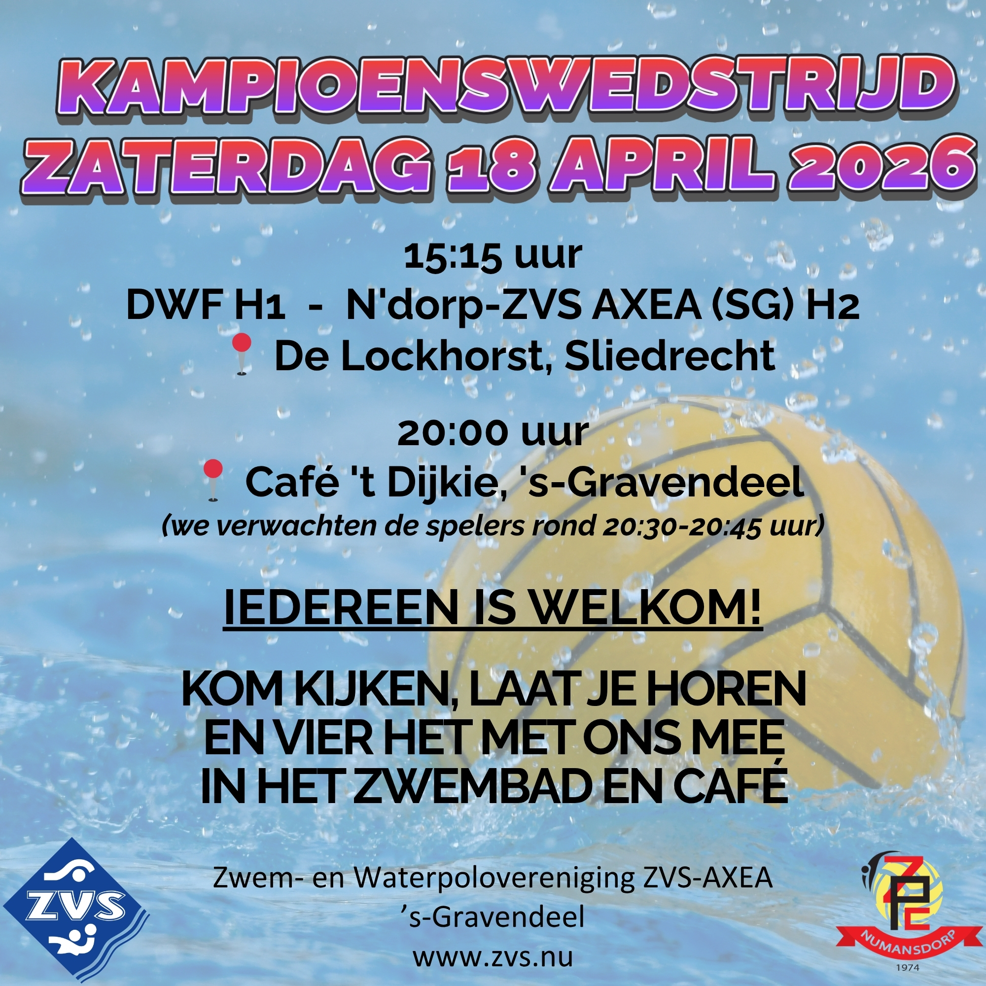 Kampioenswedstrijd N'dorp-ZVS AXEA (SG) H2 te Sliedrecht 18 april 2026