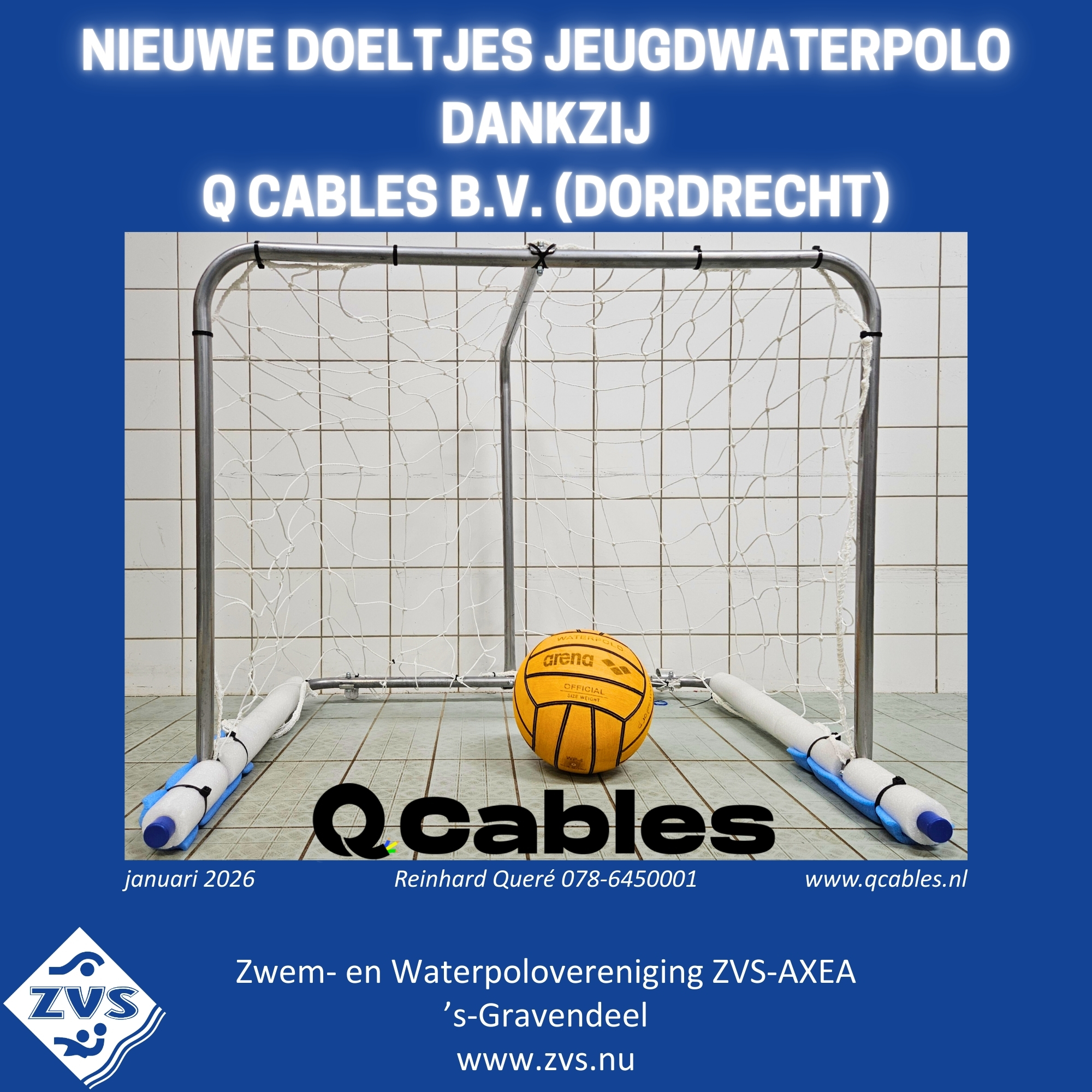 Nieuwe doeltjes jeugdwaterpolo dankzij Q Cables 10 februari 2026