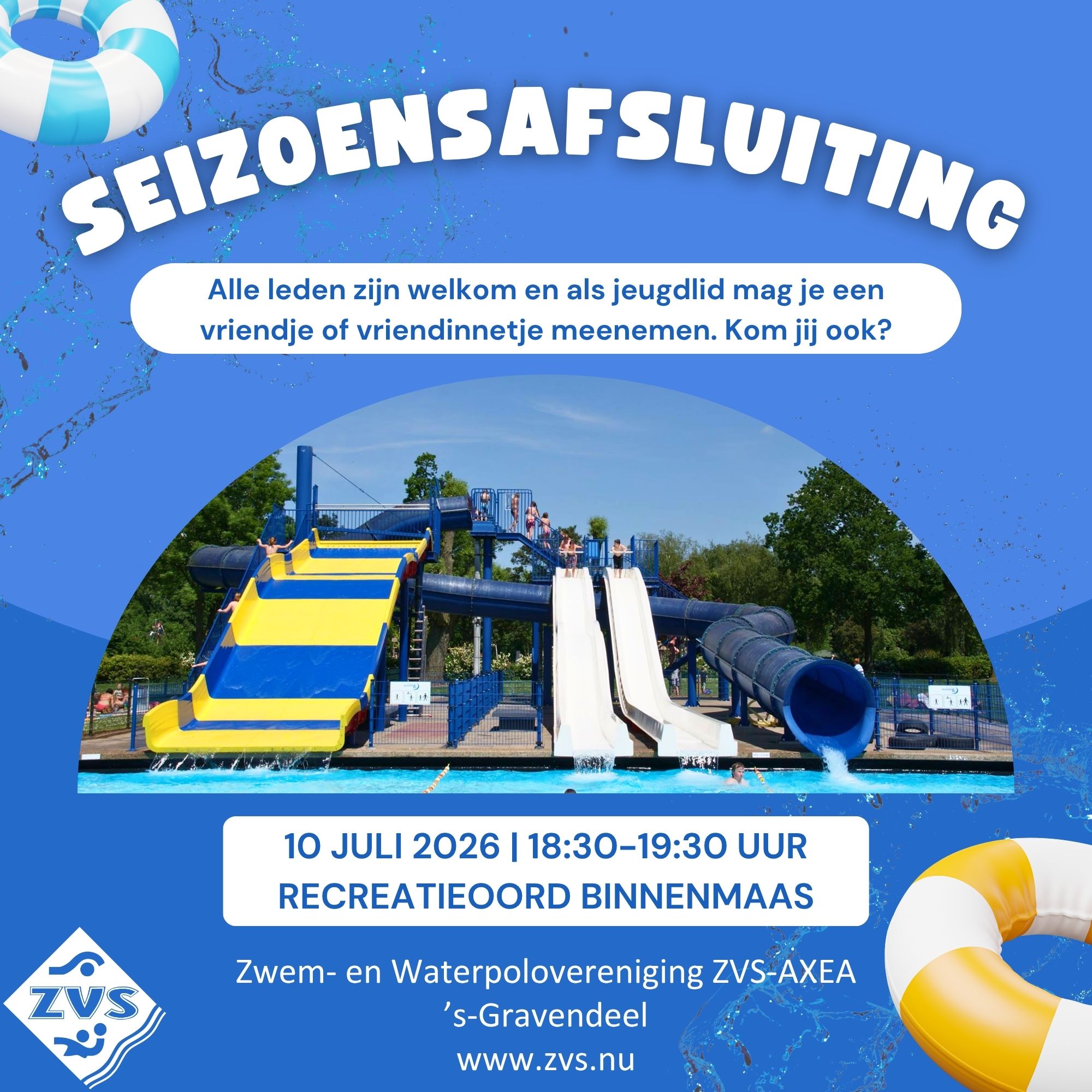Laatste trainingen zwemmen en waterpolo plus seizoensafsluiting voor de zomervakantie 2026