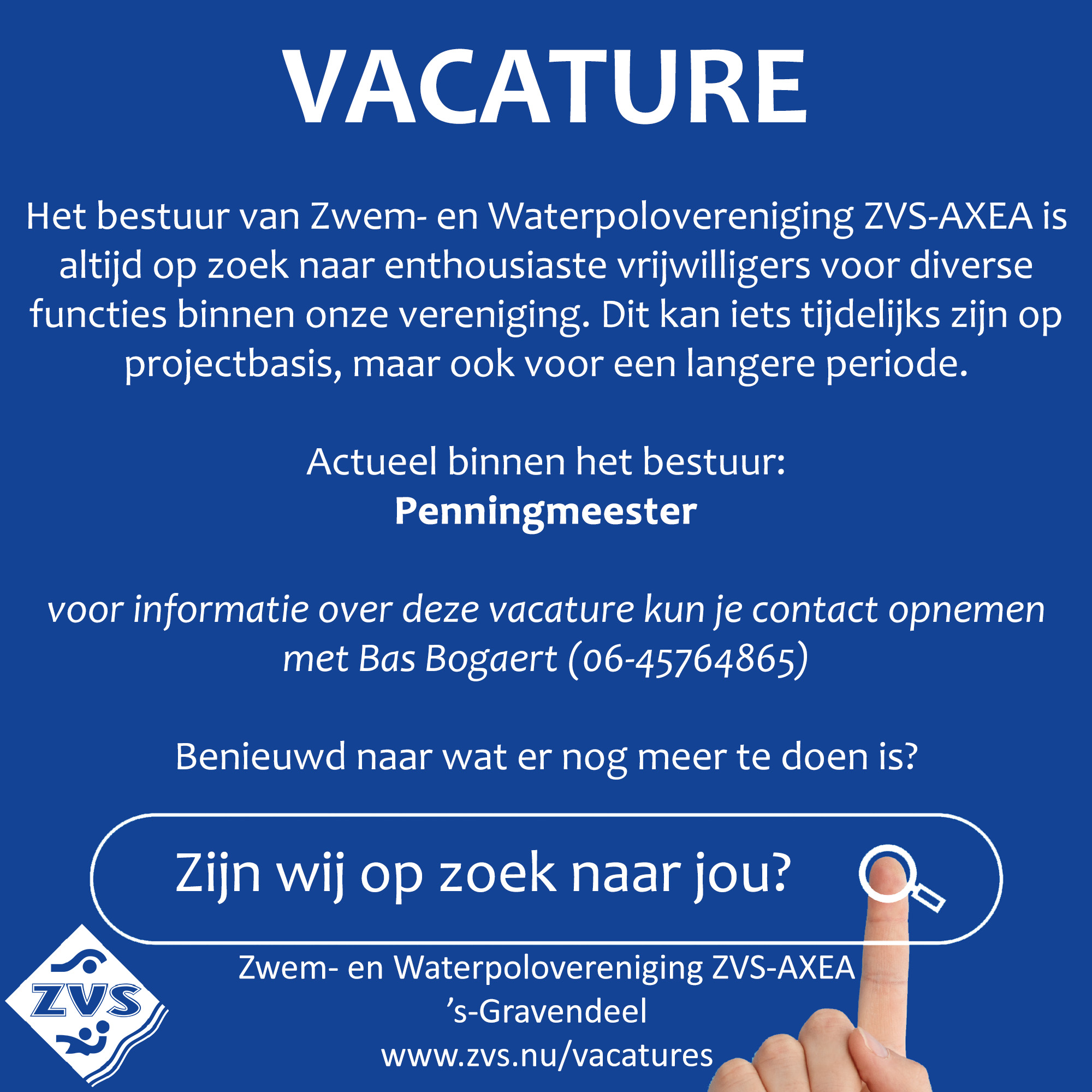 Vacature: Penningmeester